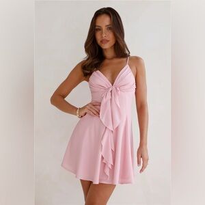 SMILE BACK AT ME MINI DRESS PINK